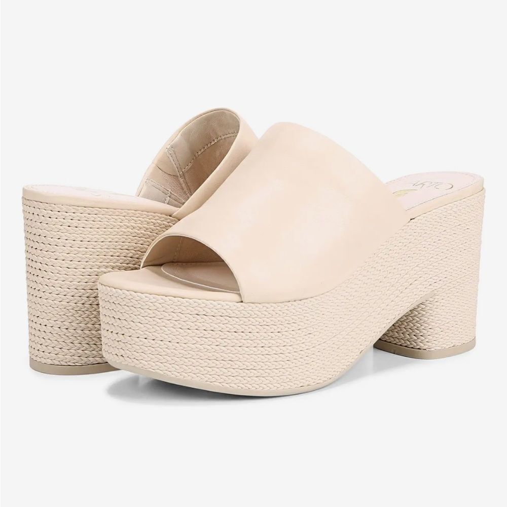 Sarto by Franco Sarto Sandals Women's 8.5 Coco‎ Leather Slip-On Platform Heels